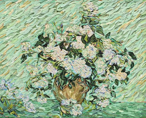 Pink Roses, After Van Gogh
